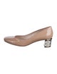 Miu Miu Patent Leather Crystal Embellishments Pumps