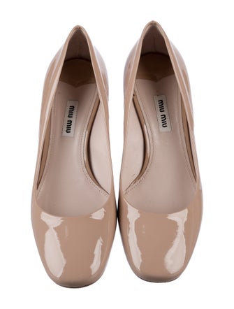 Miu Miu Patent Leather Crystal Embellishments Pumps