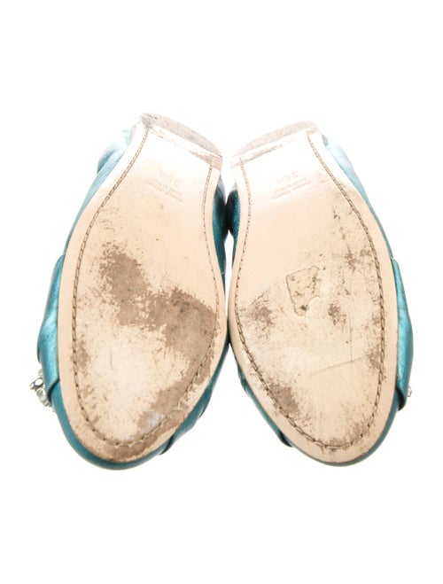 Miu Miu Leather Crystal Embellishments Ballet Flats