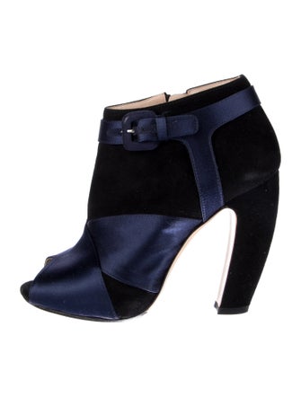 Miu Miu Suede Colorblock Pattern Boots