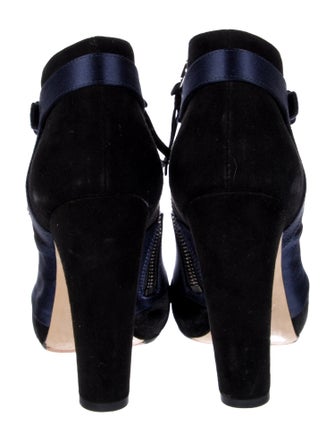 Miu Miu Suede Colorblock Pattern Boots