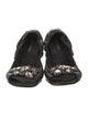 Miu Miu Leather Crystal Embellishments Ballet Flats