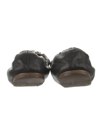 Miu Miu Leather Crystal Embellishments Ballet Flats
