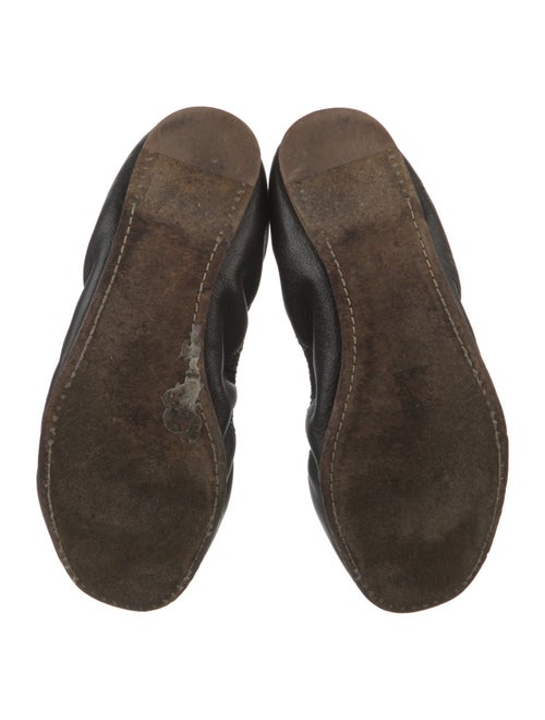 Miu Miu Leather Crystal Embellishments Ballet Flats