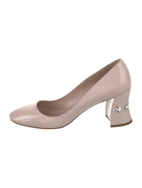 Miu Miu Patent Leather Crystal Embellishments Pumps