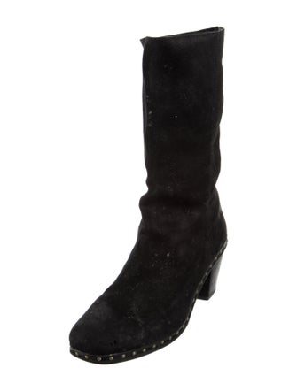 Miu Miu Suede Crystal Embellishments Boots