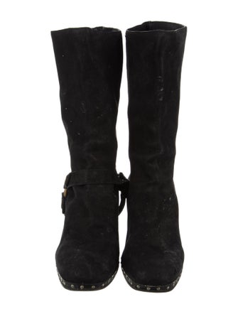 Miu Miu Suede Crystal Embellishments Boots