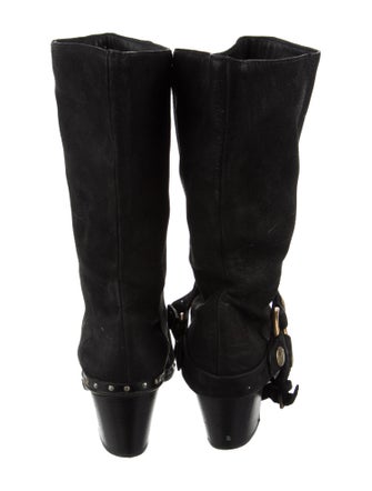 Miu Miu Suede Crystal Embellishments Boots