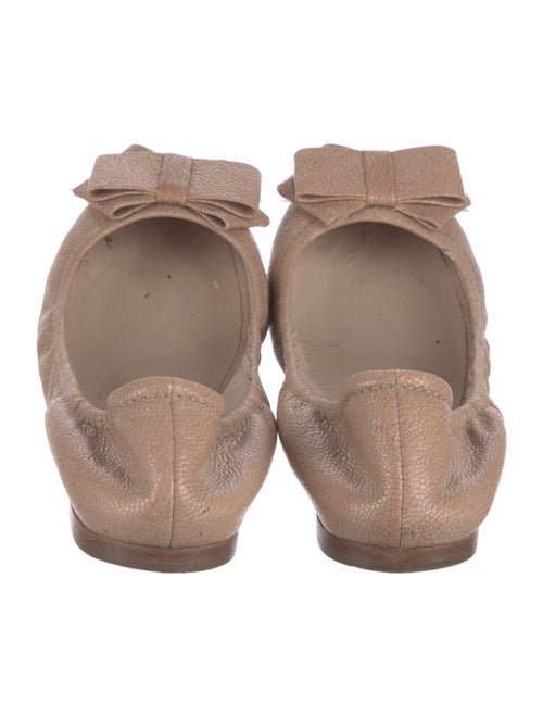 Miu Miu Leather Bow Accents Ballet Flats