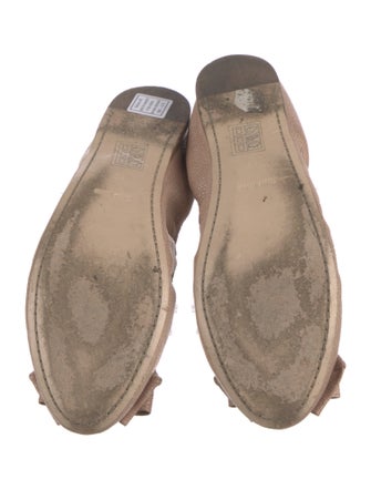Miu Miu Leather Bow Accents Ballet Flats