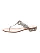 Miu Miu Leather Crystal Embellishments Flip Flops