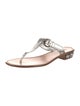 Miu Miu Leather Crystal Embellishments Flip Flops