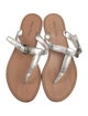 Miu Miu Leather Crystal Embellishments Flip Flops