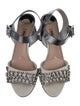 Miu Miu Leather Crystal Embellishments Sandals