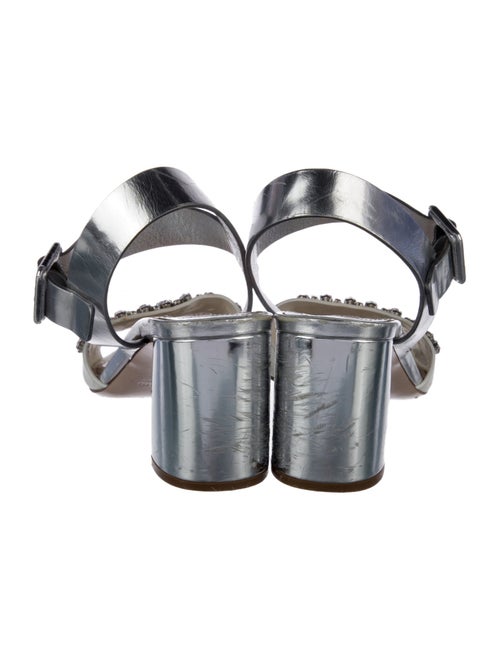 Miu Miu Leather Crystal Embellishments Sandals