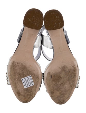 Miu Miu Leather Crystal Embellishments Sandals