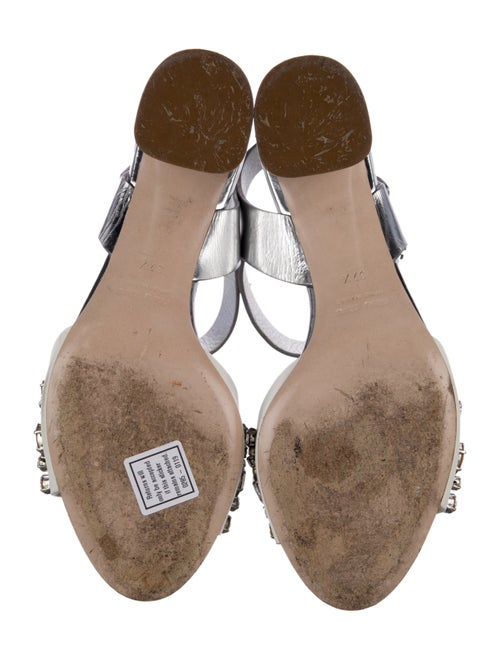 Miu Miu Leather Crystal Embellishments Sandals