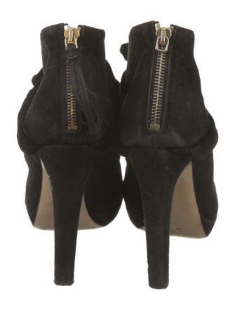 Miu Miu Suede Bow Accents Slingback Sandals