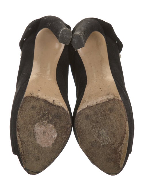 Miu Miu Suede Bow Accents Slingback Sandals