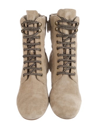 Miu Miu Suede Lace-Up Boots