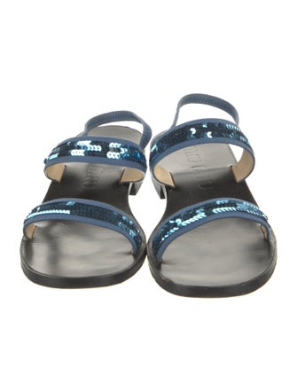 Miu Miu Sequin Embellishments Slingback Sandals