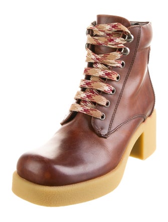 Miu Miu Leather Lace-Up Boots