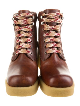 Miu Miu Leather Lace-Up Boots