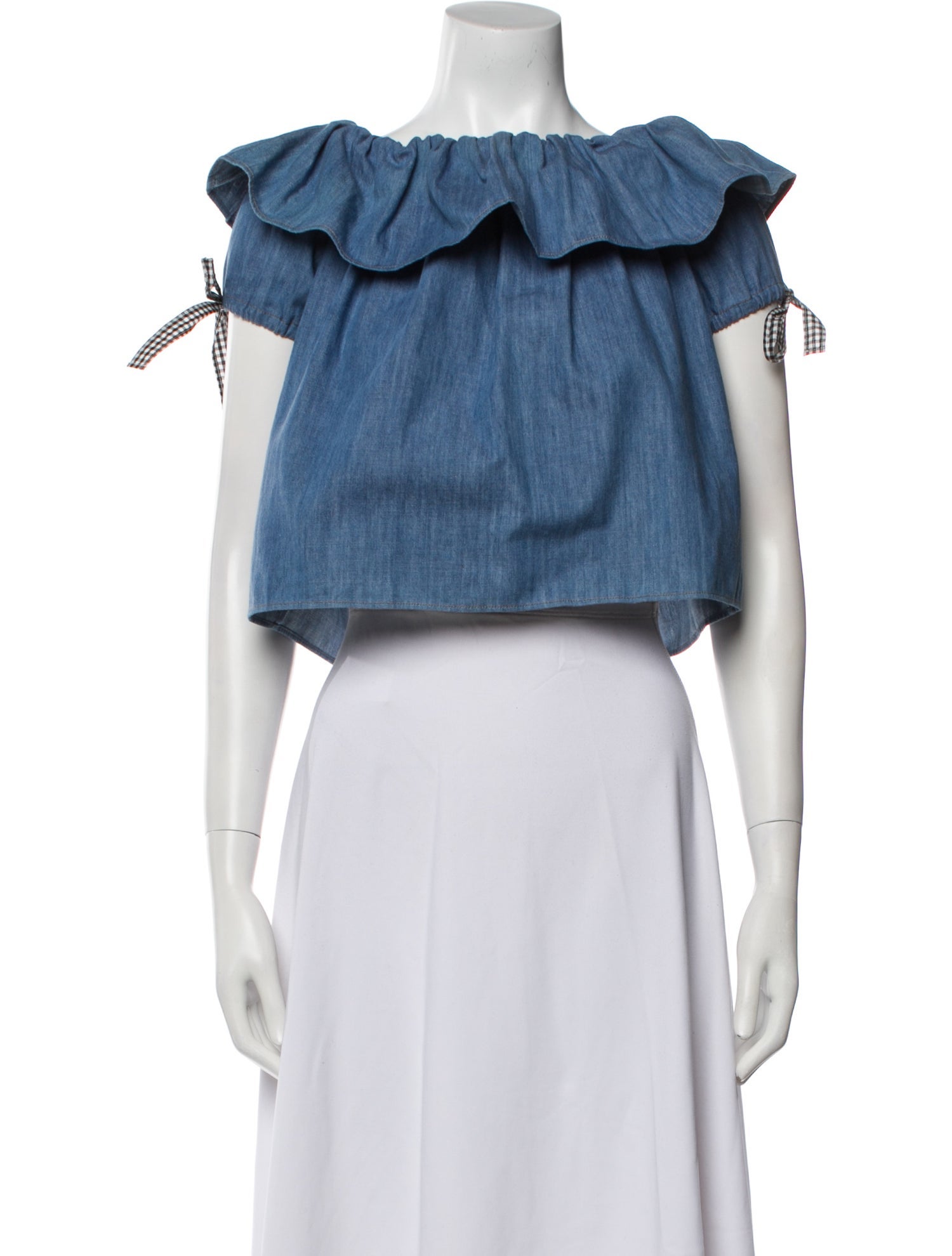 Miu Miu 2017 Bateau Neckline Crop Top