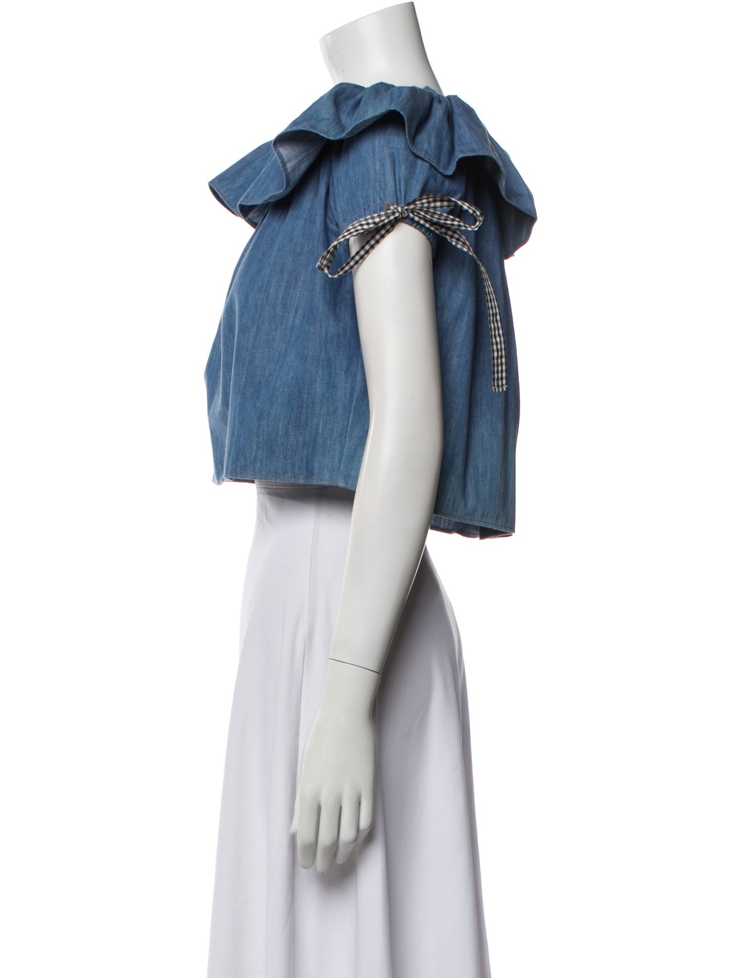 Miu Miu 2017 Bateau Neckline Crop Top