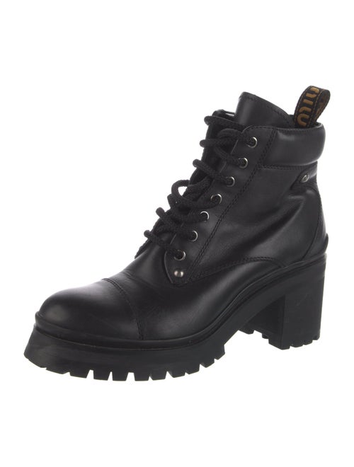 Miu Miu Leather Combat Boots