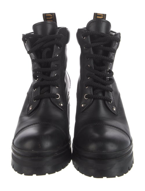 Miu Miu Leather Combat Boots