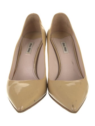 Miu Miu Patent Leather Sequin Embellishments Pumps
