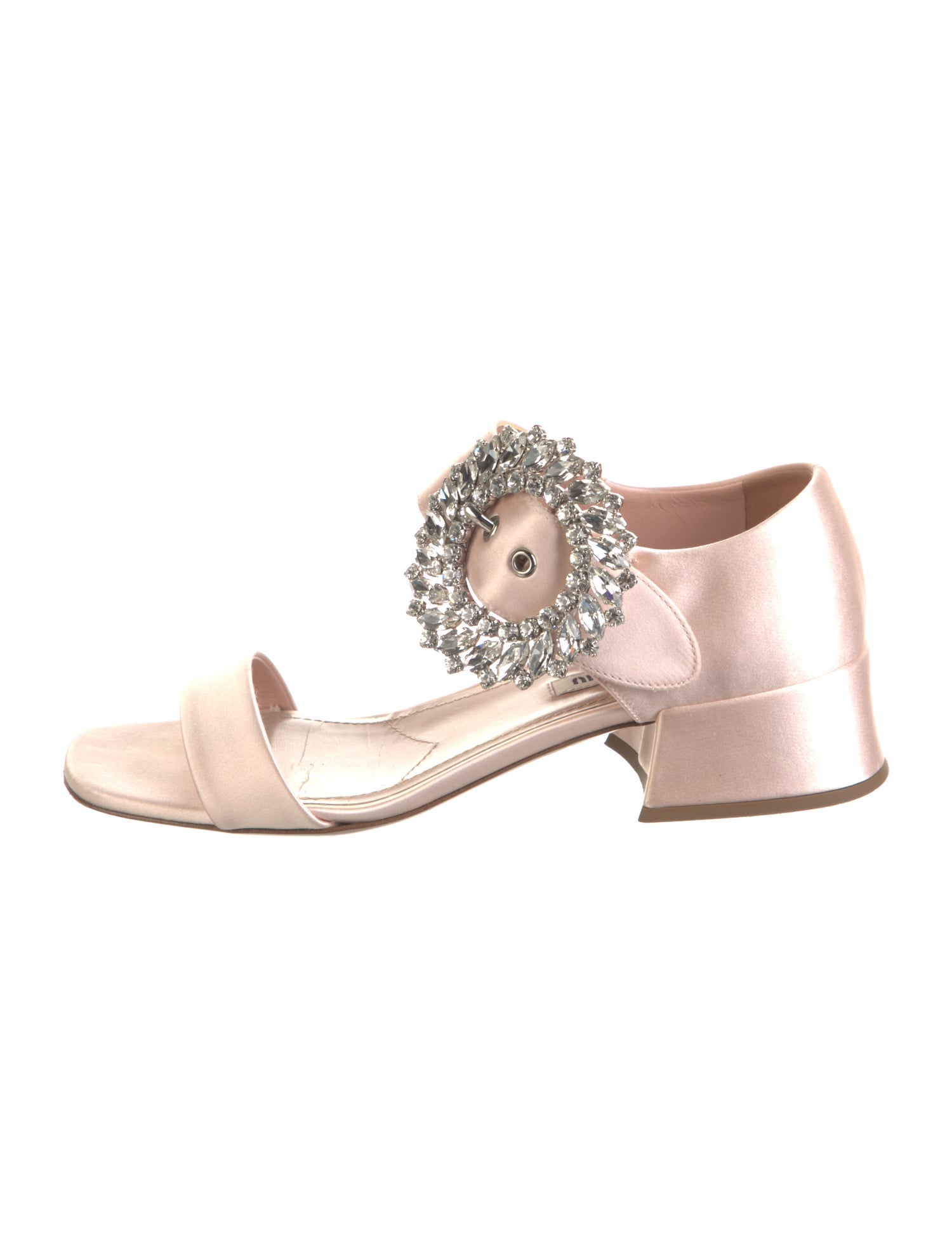 Miu Miu Satin Crystal Embellishments Sandals