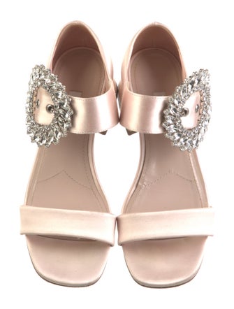 Miu Miu Satin Crystal Embellishments Sandals
