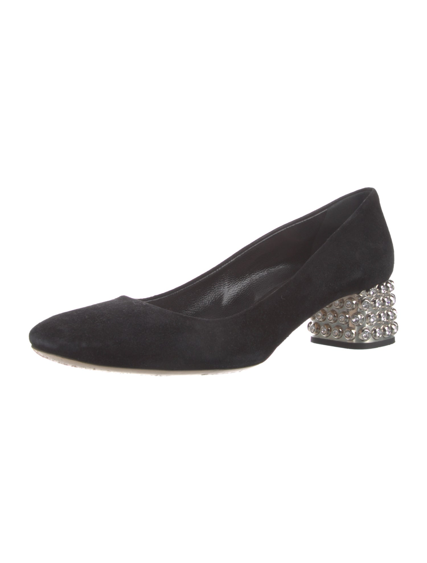 Miu Miu Suede Crystal Embellishments Pumps