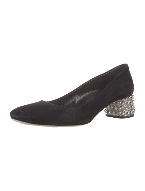 Miu Miu Suede Crystal Embellishments Pumps