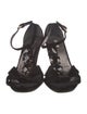 Miu Miu Velvet Crystal Embellishments T-Strap Sandals