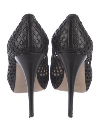 Miu Miu Leather Cutout Accent Pumps