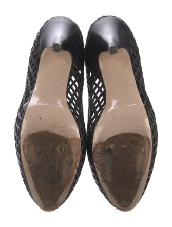 Miu Miu Leather Cutout Accent Pumps
