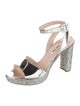 Miu Miu Patent Leather Glitter Accents Sandals