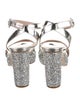 Miu Miu Patent Leather Glitter Accents Sandals