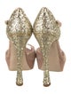 Miu Miu Suede Glitter Accents T-Strap Pumps