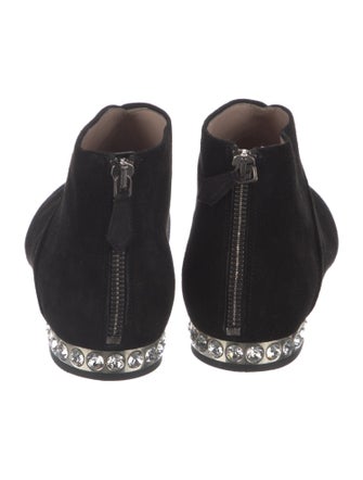 Miu Miu Suede Crystal Embellishments Boots