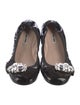 Miu Miu Patent Leather Crystal Embellishments Flats