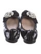 Miu Miu Patent Leather Crystal Embellishments Flats