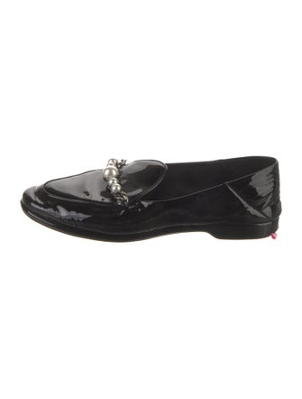 Miu Miu Patent Leather Crystal Embellishments Loafers