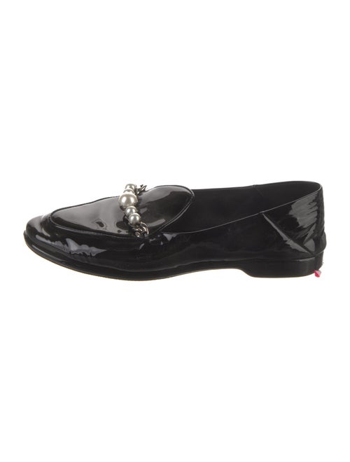 Miu Miu Patent Leather Crystal Embellishments Loafers