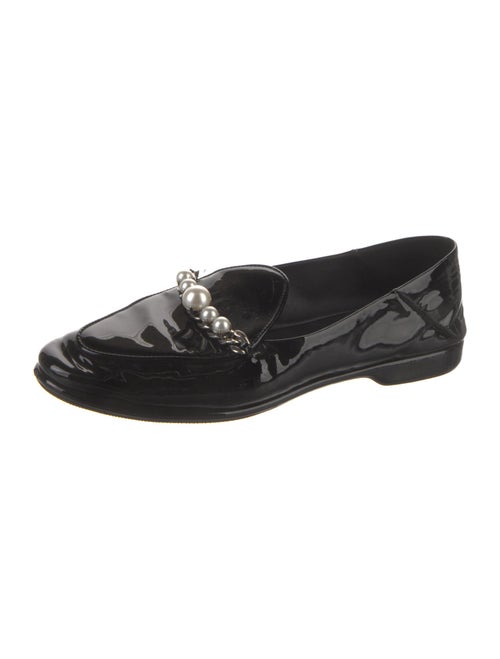 Miu Miu Patent Leather Crystal Embellishments Loafers