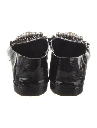 Miu Miu Patent Leather Crystal Embellishments Loafers
