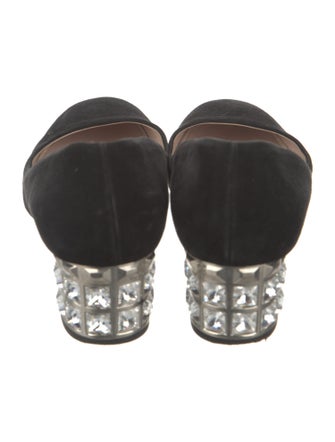 Miu Miu Suede Crystal Embellishments Pumps